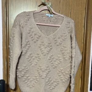 FAVLUX V-Neck Sweater - Tan